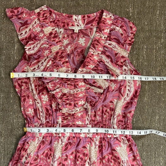 Anna Cate Charlotte Maxi Dress in Vine Mix Pink Floral Ruffle Tiered Size XS - Picture 7 of 8